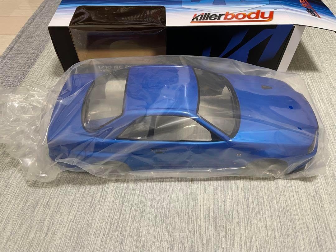 ラジコンボディ カスタムボディNO.81 R34 GTR トラック グリル led